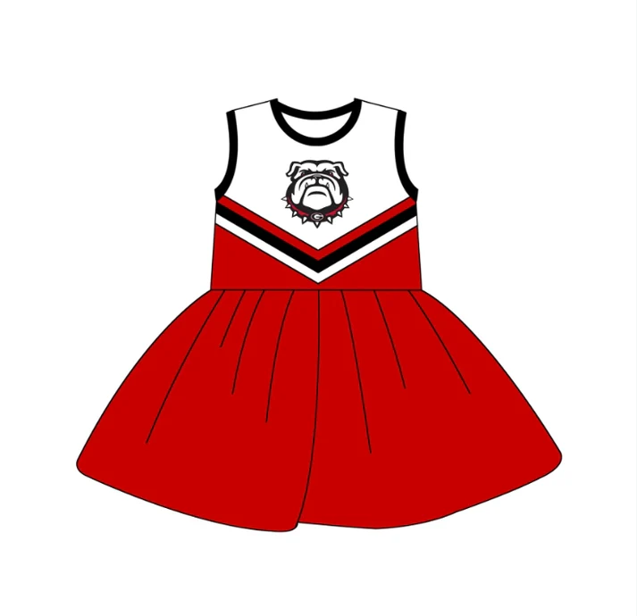 Custom sleeveless G dog red kids girls team dresses D 4.30