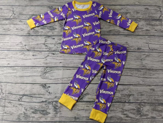 Custom purple long sleeves V baby kids team pajamas D 4.30
