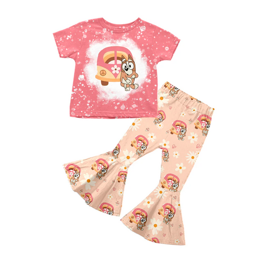 Custom Baby Girls Dog Bus Pants Clothes Sets D 5.7