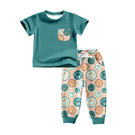 Custom Baby Boys Smile Pocket Pants Clothes Sets D 5.7