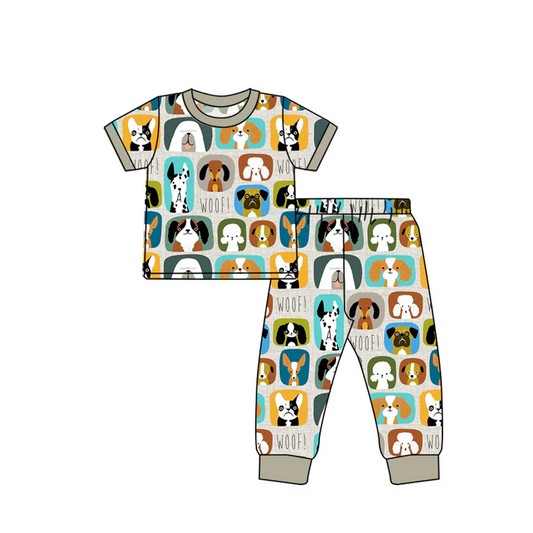 Custom Baby Kids Cartoon Dogs Pants Pajamas Clothes Sets D 5.7