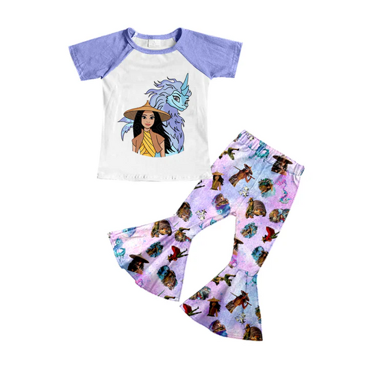 Custom Baby Girls Cartoon Movie Unicorn Tee Bell Pants Clothes Sets D 5.10