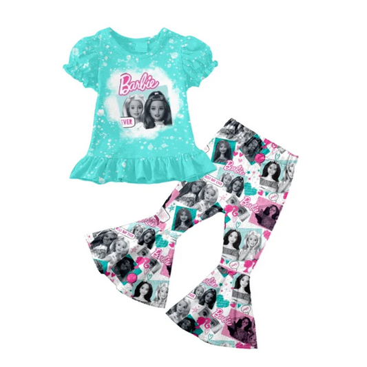 Custom Baby Girls Doll Green Shirt Bell Pants Clothes Sets D 5.10