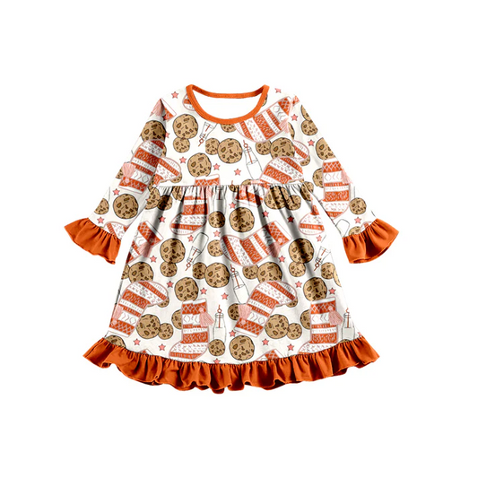 Custom Baby Girls Cookie Long Sleeve Dresses D 5.10