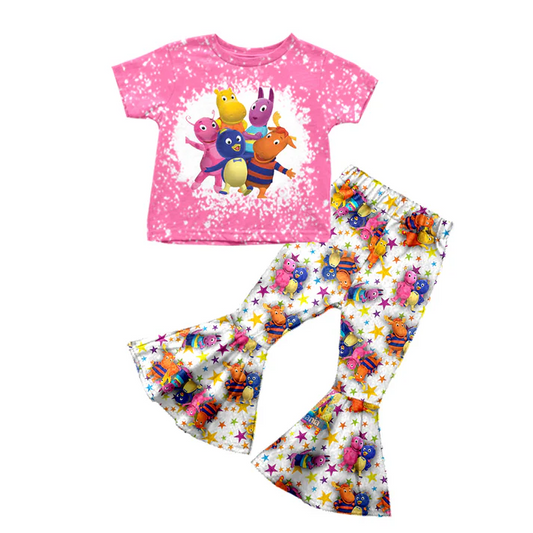 Custom Baby Girls Cartoon Movie Tee Bell Pants Clothes Sets D 5.10