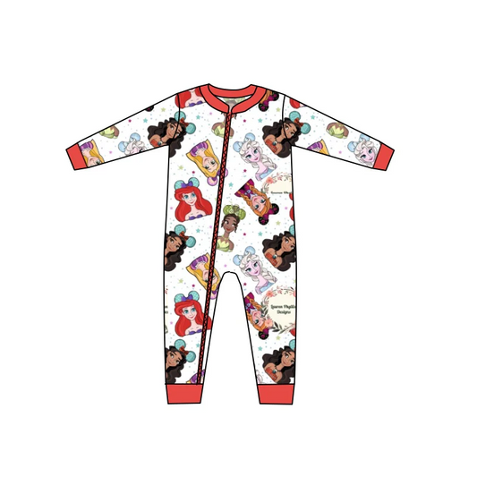 Custom Baby Girls Long Sleeve Princess Red Rompers D 5.10