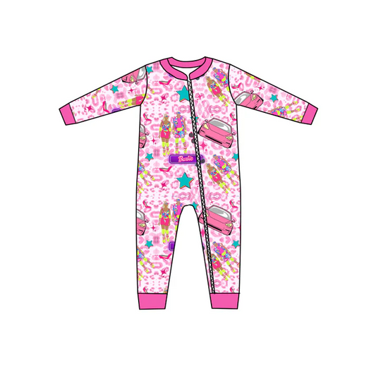 Custom Baby Girls Long Sleeve Doll Cars Rompers D 5.10