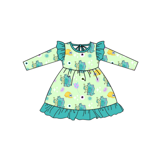 Custom Baby Girls Monster Ruffle Dresses D 5.10