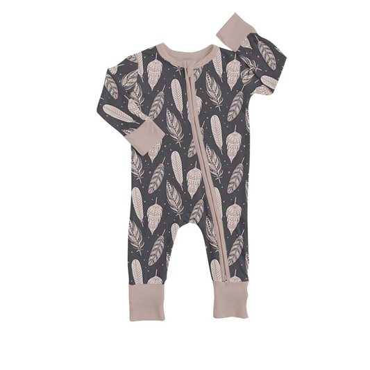 Custom Baby Girls Fall Leaves Zip Rompers D 5.10