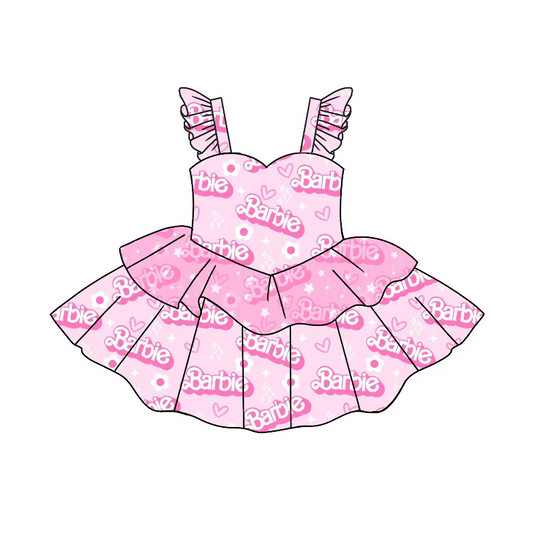 Custom Baby Girls Princess White Ruffle Straps Dresses D 5.10