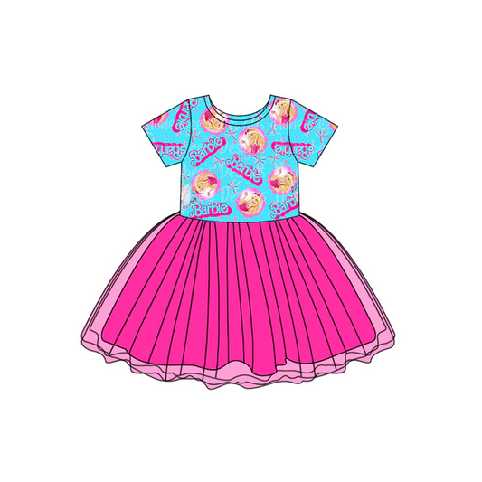Custom Baby Girls Short Sleeve Dresses D 5.12