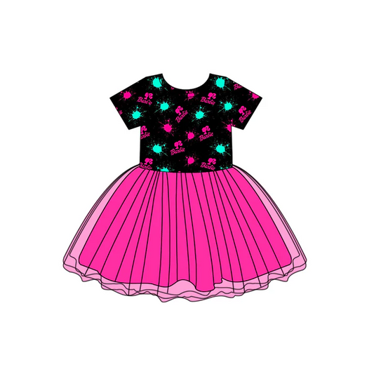 Custom Baby Girls Short Sleeve Dresses D 5.12