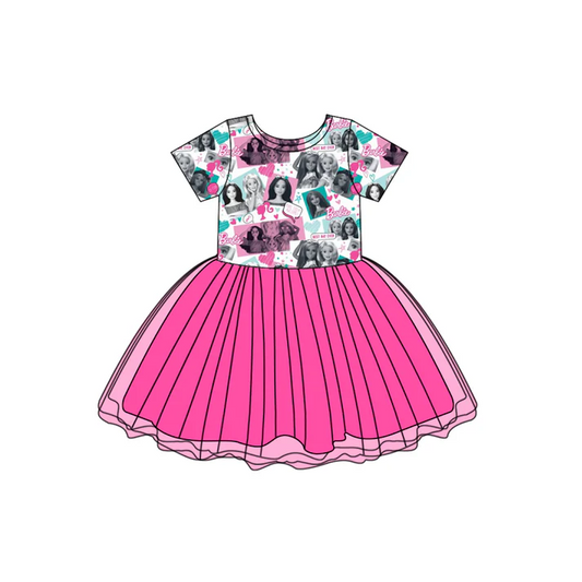 Custom Baby Girls Short Sleeve Dresses D 5.12