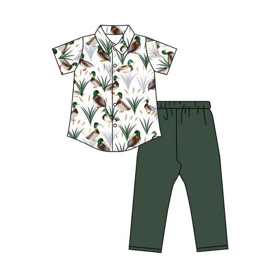 Custom Baby Kids Boys Duck Shirt Pants Clothes Sets   D 5.12