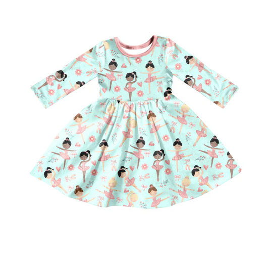 Custom Baby Girls Dance Girl Twist Knee Length Dresses D 5.12