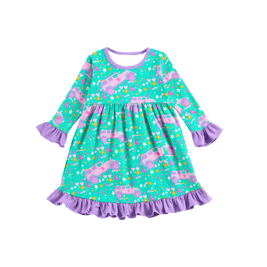 Custom Baby Girls Pink Doll Flowers A-Line Dresses D 5.12