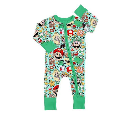 Custom Baby Kids Infant Green Game Rompers D 5.12