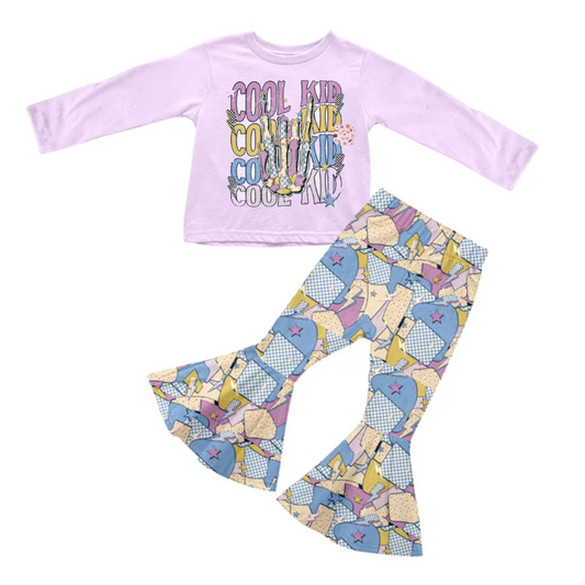 Custom Baby Girls Good Kids Bell Pants Clothing Sets D 5.12