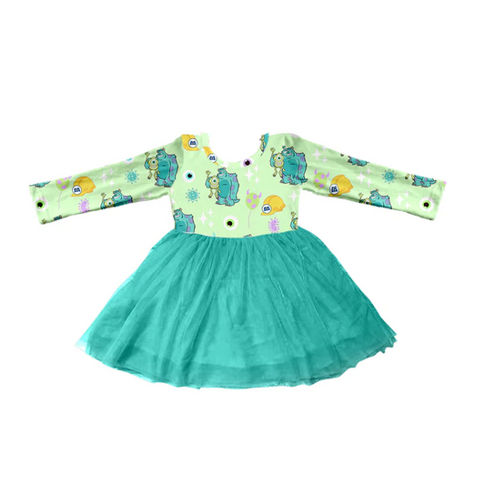 Custom Baby Girls Long Sleeve Monster Tutu Dresses D 5.13