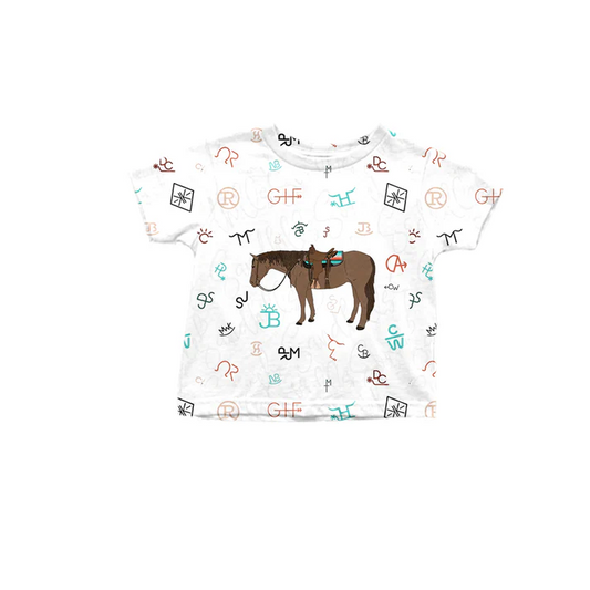Custom Baby Boys Horse Western Top Shirts Tops D 5.13