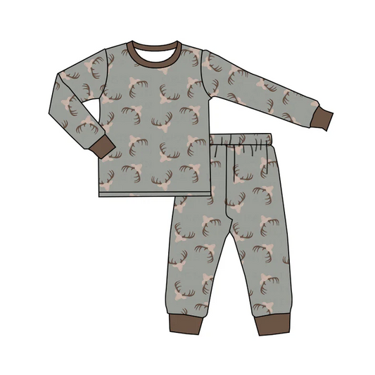 Custom Baby Boys Deer Head Pajamas Clothing Sets D 5.13