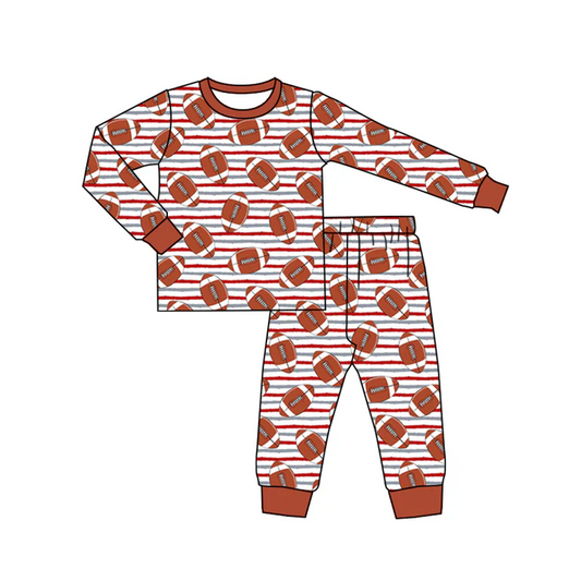 Custom Baby Kids Football Pajamas Clothing Sets D 5.13