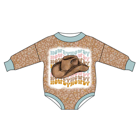 Custom Howdy Leopard Baby Girls Hats Western Rompers D 5.13