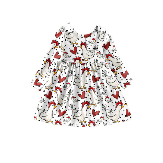 Custom Chicken Baby Girls Children A-Line Dresses D 5.13