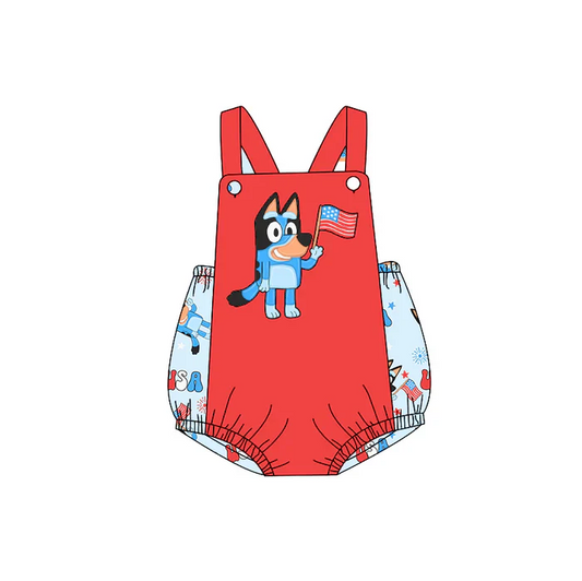 Custom Baby Romper USA July 4th Cartoon Dog Romper D 5.17