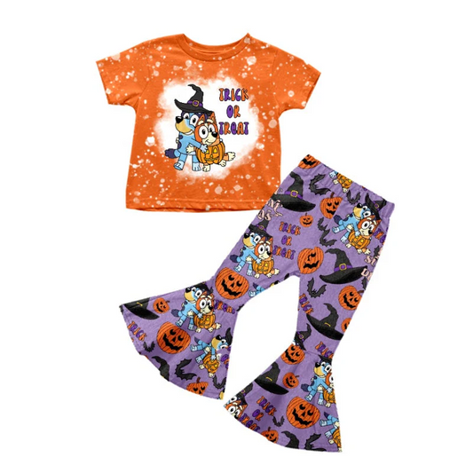 Custom Baby Girls Halloween Cartoon Dog Outfit  D 5.17