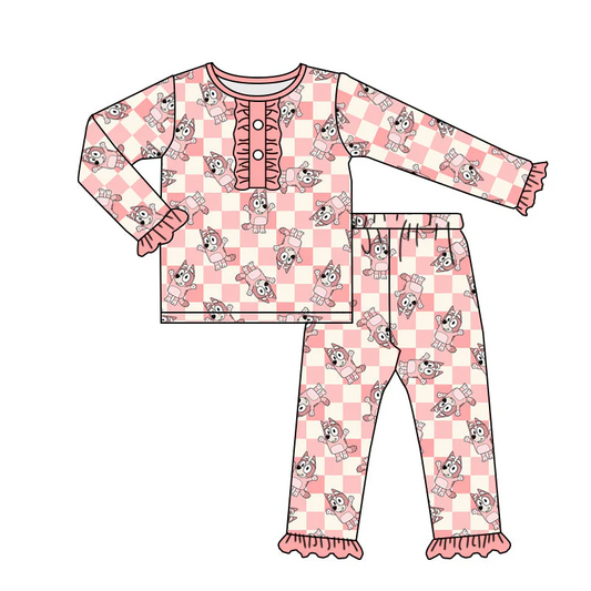 Custom Baby Girls Cute Cartoon Dog Pajamas Set  D 5.17