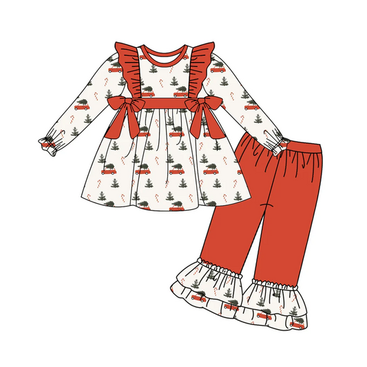 Custom Baby Girls Christmas Tree Pants Outfit D 5.19