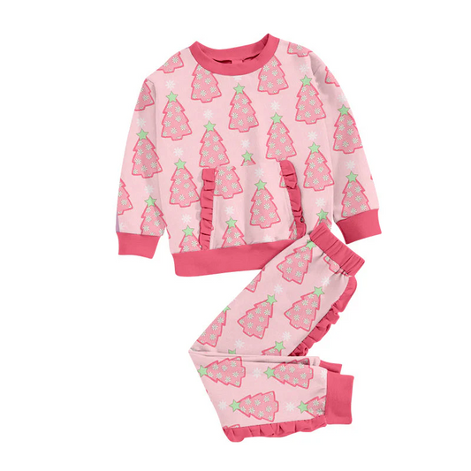 Custom Baby Girls Christmas Tree Pink Outfit  D 5.19