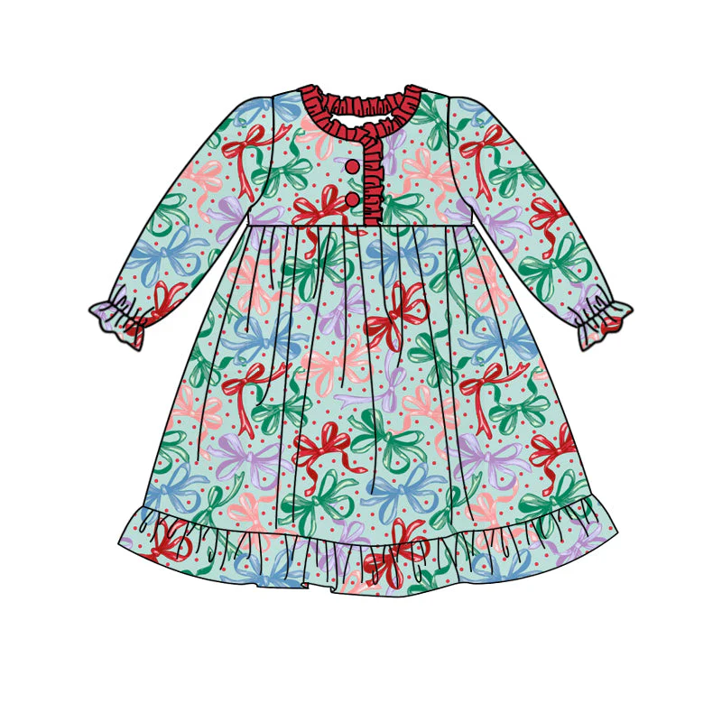 Custom Baby Girls Christmas Bow Dress D 5.19