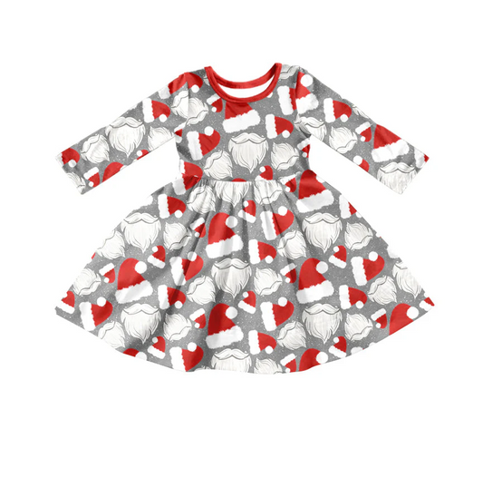 Custom Baby girls christmas hat long sleeve dress D 5.19