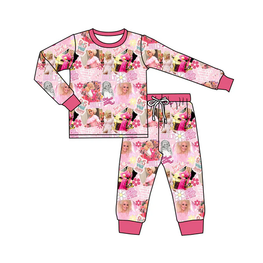 Custom Baby Girls Singer Print Pajama Set D 5.19