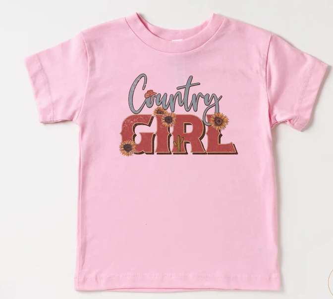 Custom Baby Girls Country Girl Pink Short Sleeve T-shirt Top D 5.19