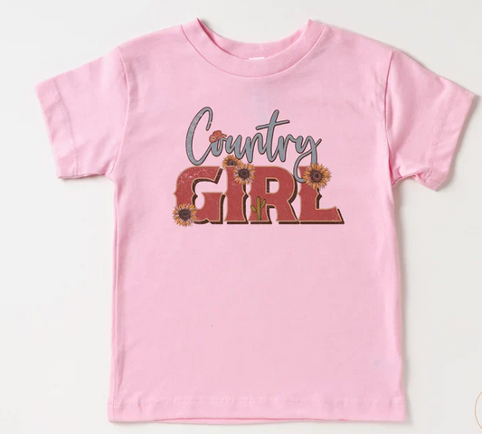 Custom Baby Girls Country Girl Pink Short Sleeve T-shirt Top D 5.19