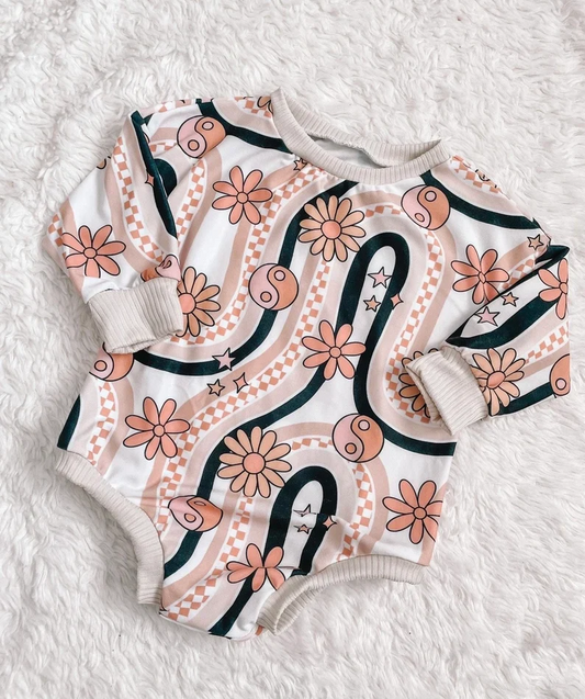 Custom Baby Girls Daisy Flower Bubble Romper  D 5.19