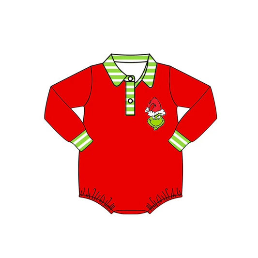 Custom Baby Boys Christmas Green Face Romper D 5.1