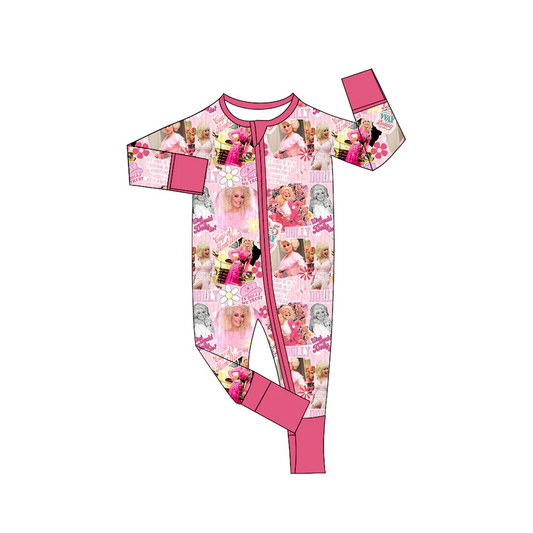Custom Baby Girls Singer Long Sleeve Romper D 5.1