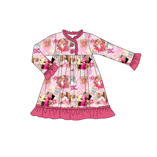 Custom Baby Girls Singer Long SLeeve Dress D 5.1