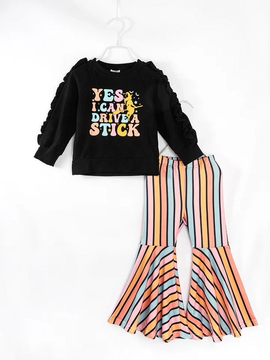 Custom Yes I can Driver Stick Bell Bottom Pants Set D 5.1