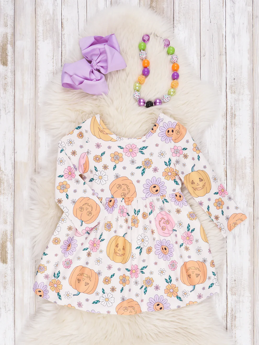 Custom Baby Girls Halloween Pumpkin Dress D 5.1