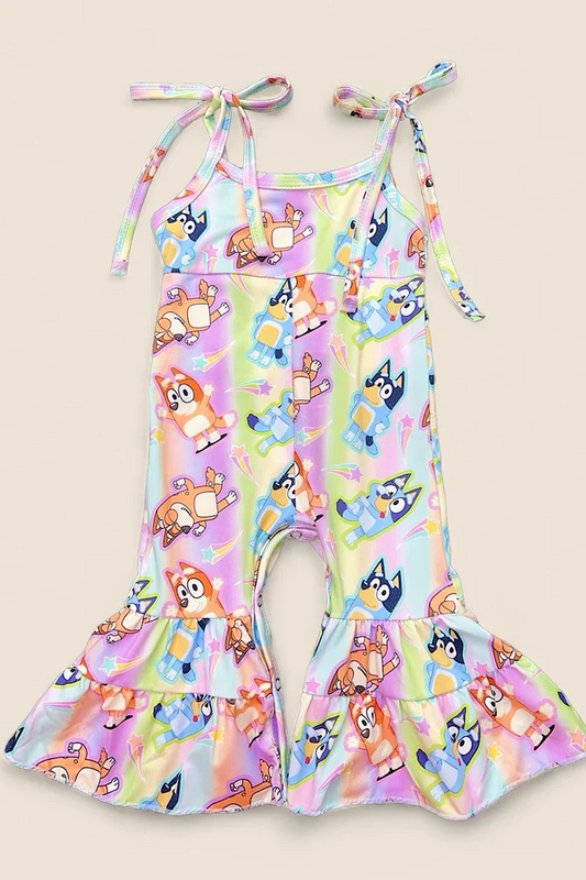 Custom Baby Boys Cartoon Blue Dog Jumpsuit  D 5.1