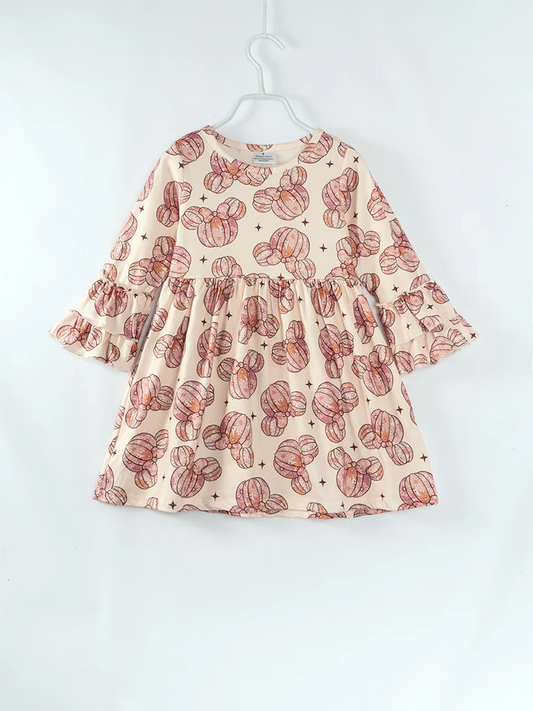 Custom Baby Girls Pumpkin Long Sleeve Dress D 5.1