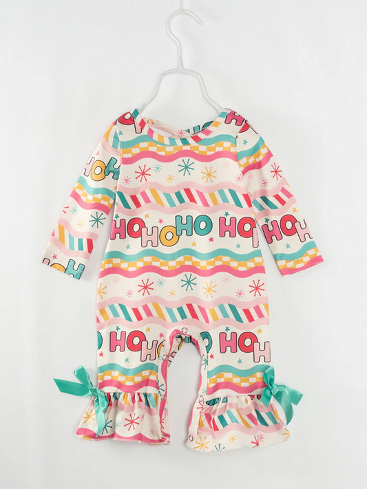 Custom Baby Girls Christmas Hoho Romper D 5.1