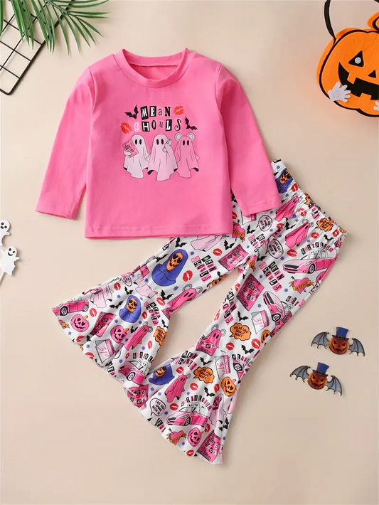 Custom Mean Ghouls Halloween Bell Bottom Pants Set D 5.1