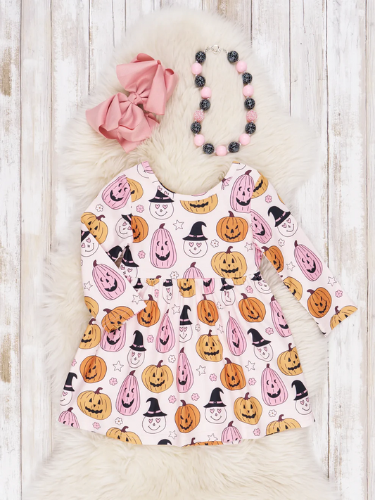Custom Baby Girls Halloween Pumpkin Dress D 5.1