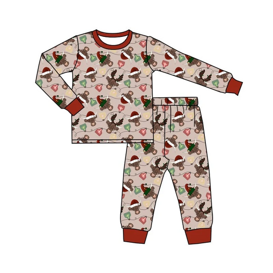 Custom Baby Boys Highland Cow Christmas Pajama Set D 5.1